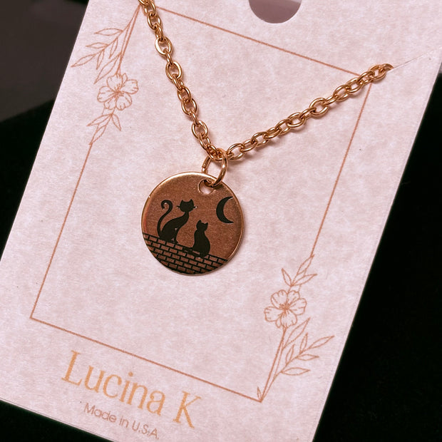 Cat + Kittens Necklace, many options