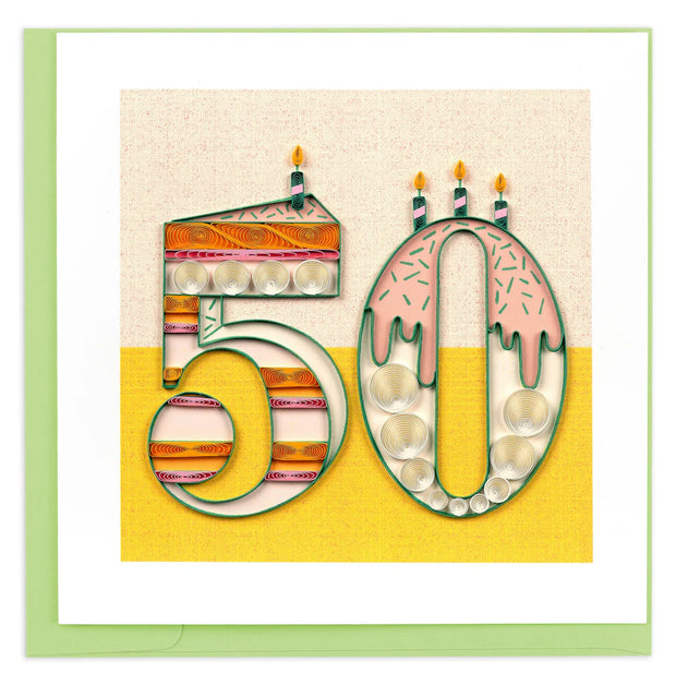 50th Birthday Milestone Quilling Card