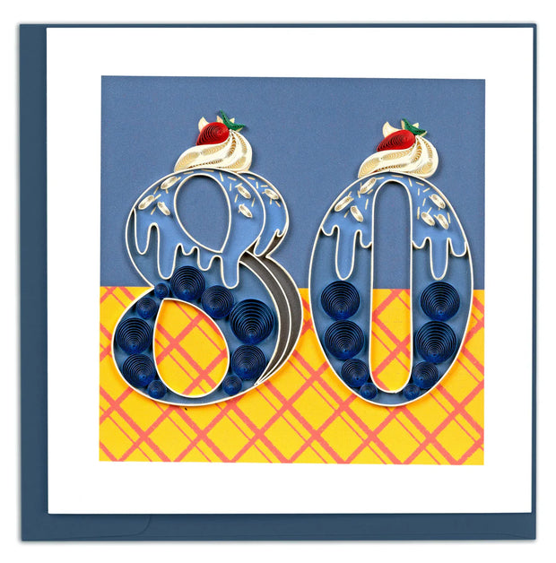 80th Birthday Milestone Quilling Card