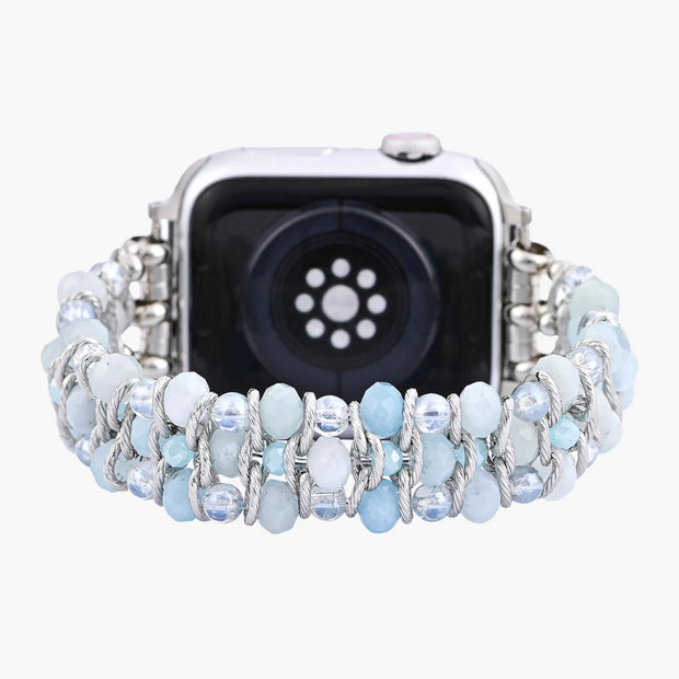 Aquamarine Sapphire Braided Apple Watch Band