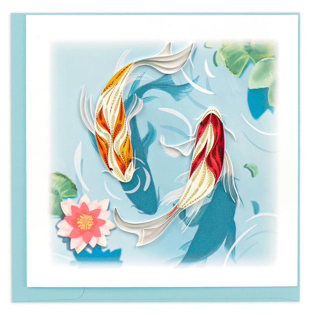 Koi Fish Pond Quilling Card