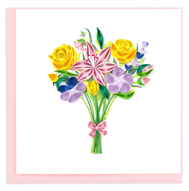 Spring Flower Bouquet Quilling Card