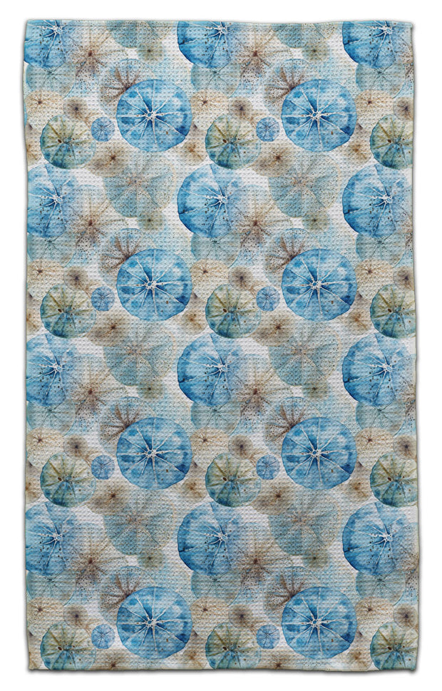 Blue/Beige Shells Eco-Dishtowel