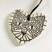 Cat Face Pressed Pottery Ornament