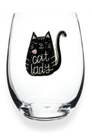 Cat Lady Stemless Wine Glass