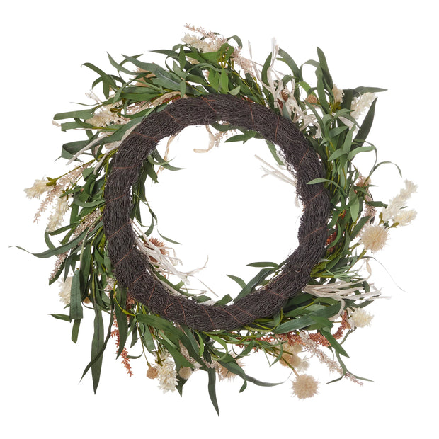 Globe Thistle Medley 24" Wreath