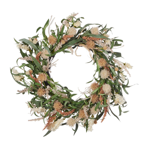 Globe Thistle Medley 24" Wreath