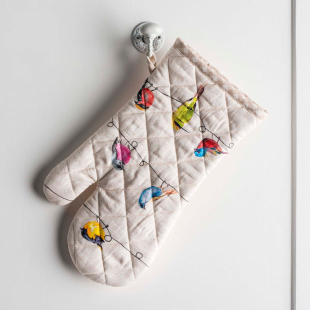 Oven Mitt & Potholder Set - Birdies on a Wire