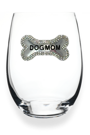 Dog Mom Stemless Wine Glass