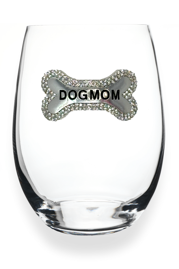 Dog Mom Stemless Wine Glass
