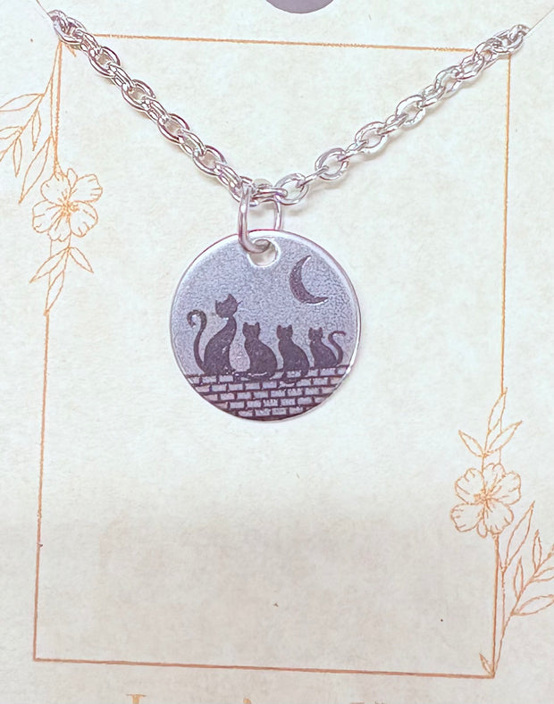 Cat + Kittens Necklace, many options