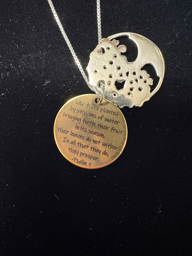 Tree Psalm 1 Cross Necklace