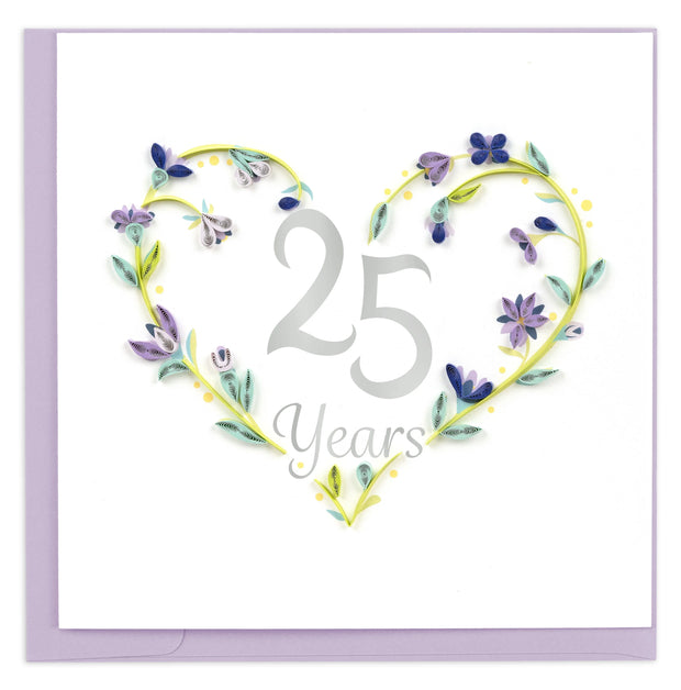 25th Wedding Anniversary Quilling Card