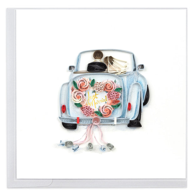 Just Married Car Quilling Card