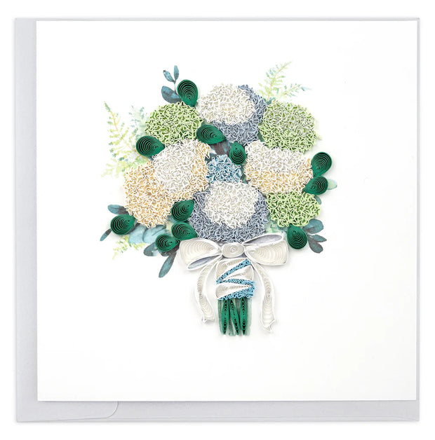 Hydrangea Bouquet Wedding Quilling Card