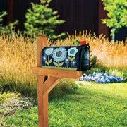 Blue Flowers Mailbox Wrap