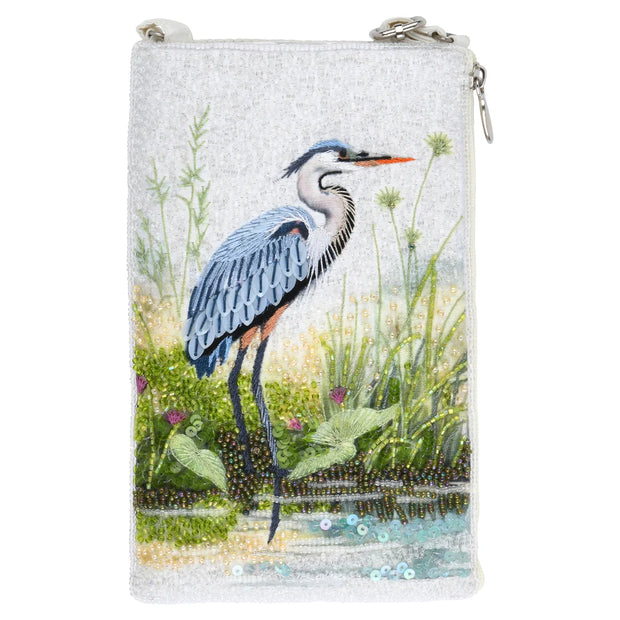 Heron Embroidered/Beaded Club Bag