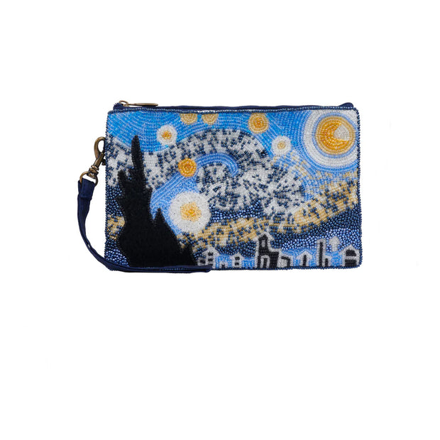Starry Night Beaded Clutch Bag