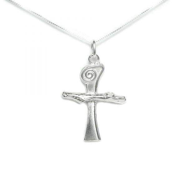 Scroll Cross Necklace