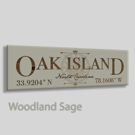 Oak Island Latitude Sign