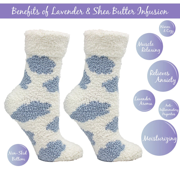 Aromasoles Lavender + Shea Butter Cloud Socks, 2 pairs per color