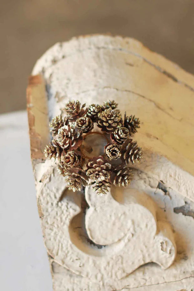 1" Shimmer Pinecone Candle Ring