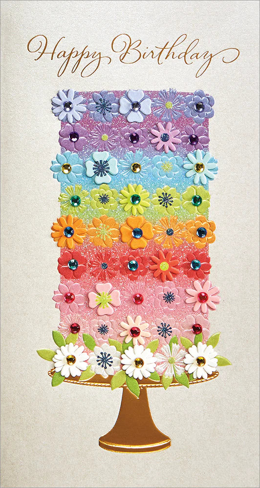 Tiered Flower Cake Greeting Card