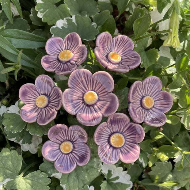 Ceramic Purple Plum Blossom Stake