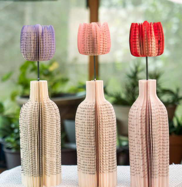 Book Flower with Vase