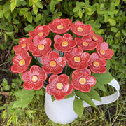 Ceramic Red Plum Blossoms Stake