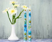 Blue Daisy Taper Candle
