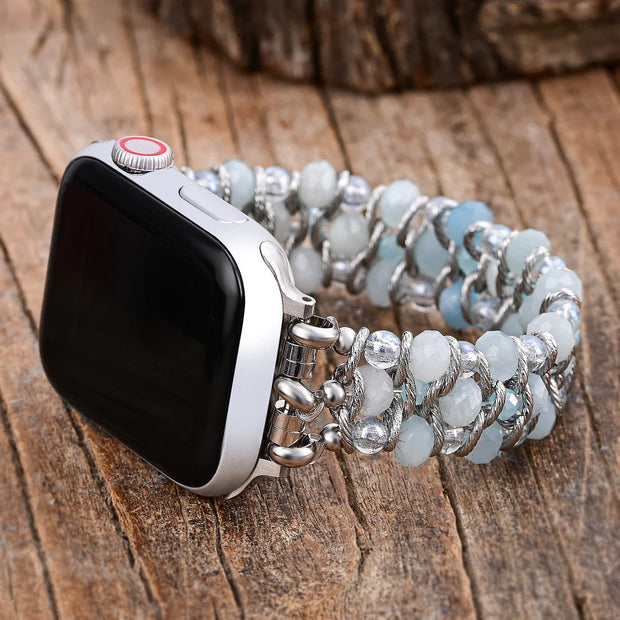Aquamarine Sapphire Braided Apple Watch Band