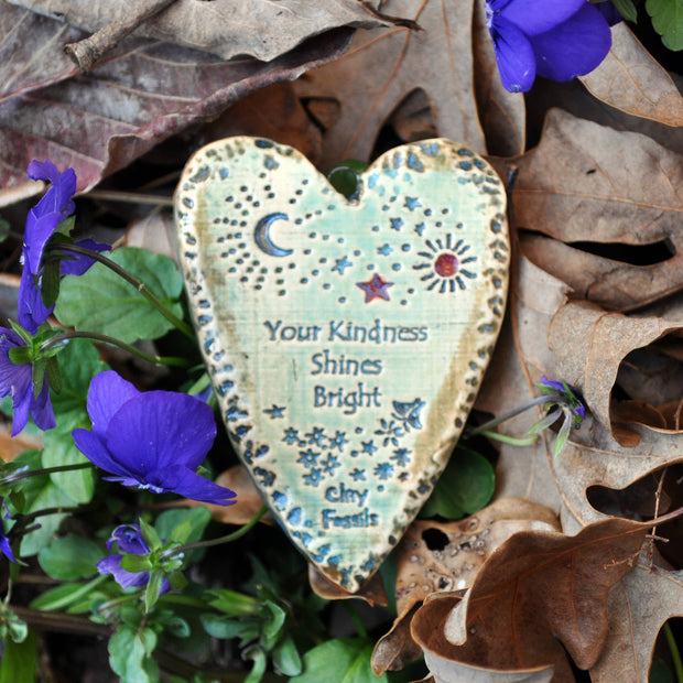 Kindness Shines Pottery Ornament