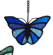 3.2"H Butterfly Kaleidoscope Stained Glass Ornament