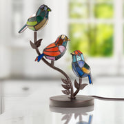15"H Tiffany-Style Stained Glass Bird Novelty Table Lamp