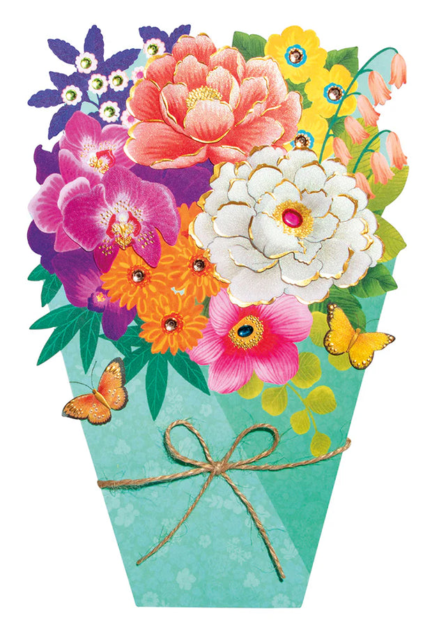 Oversized Die Cut Bouquet Greeting Card