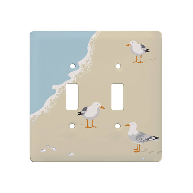 Seagulls & Beach Waves Ceramic Switch Plates