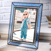 Pale Blue Glass Picture Frame