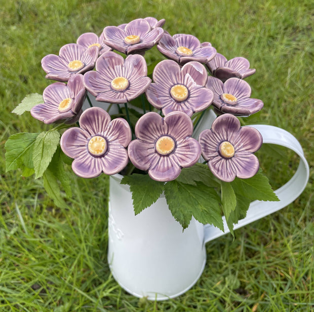 Ceramic Purple Plum Blossom Stake