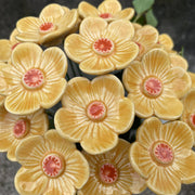 Ceramic Yellow Plum Blossom Stake