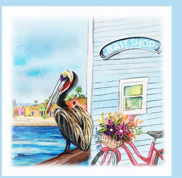 Pelican at Bait Shop Quilling Card