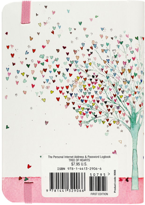 Tree of Hearts Internet Address & Password Logbook