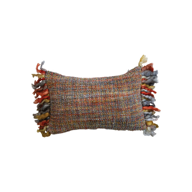 Woven Melange Acrylic Lumbar Pillow