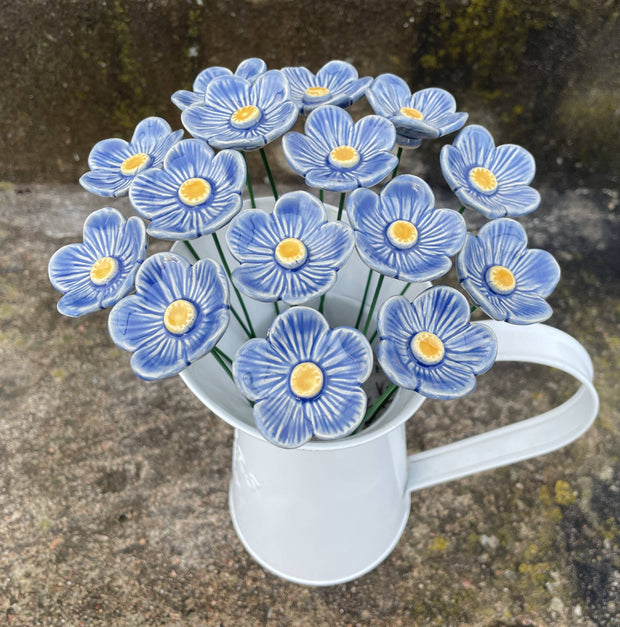 Ceramic Light Blue Plum Blossom Stake