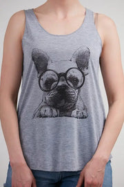 Pug with Glasses Tank Top