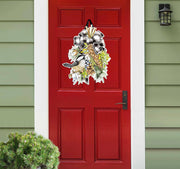 Chickadee and Checks Door Decor