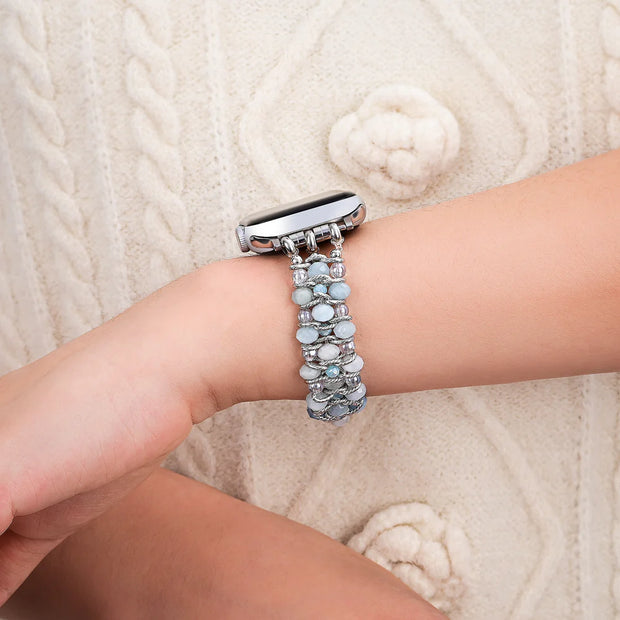 Aquamarine Sapphire Braided Apple Watch Band