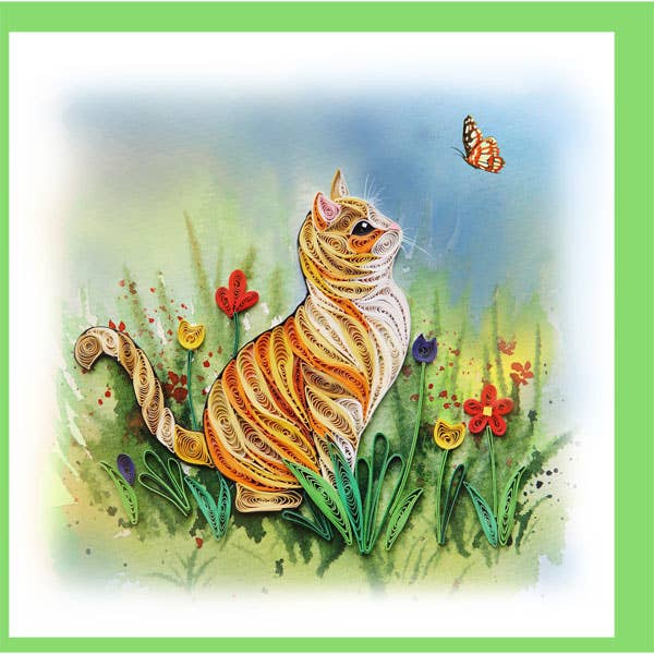 Yellow Cat Quilling Card