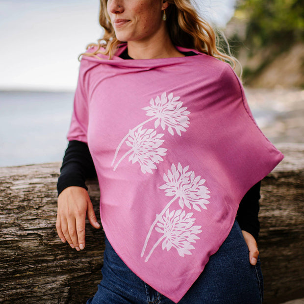 Botanical Poncho Collection White Ink