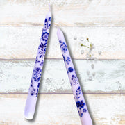 Blue Floral Chinoiserie Taper Candle